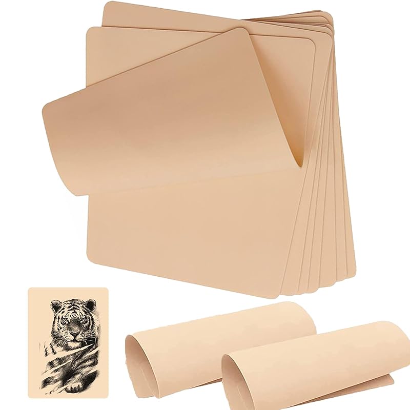 Yuelong 10Pcs Tattoo Practice Skins Double-Sided Fake Skin for Tattooing & Microblading | Reusable Blank Tattoo Skin Pad, Beginner-Friendly,