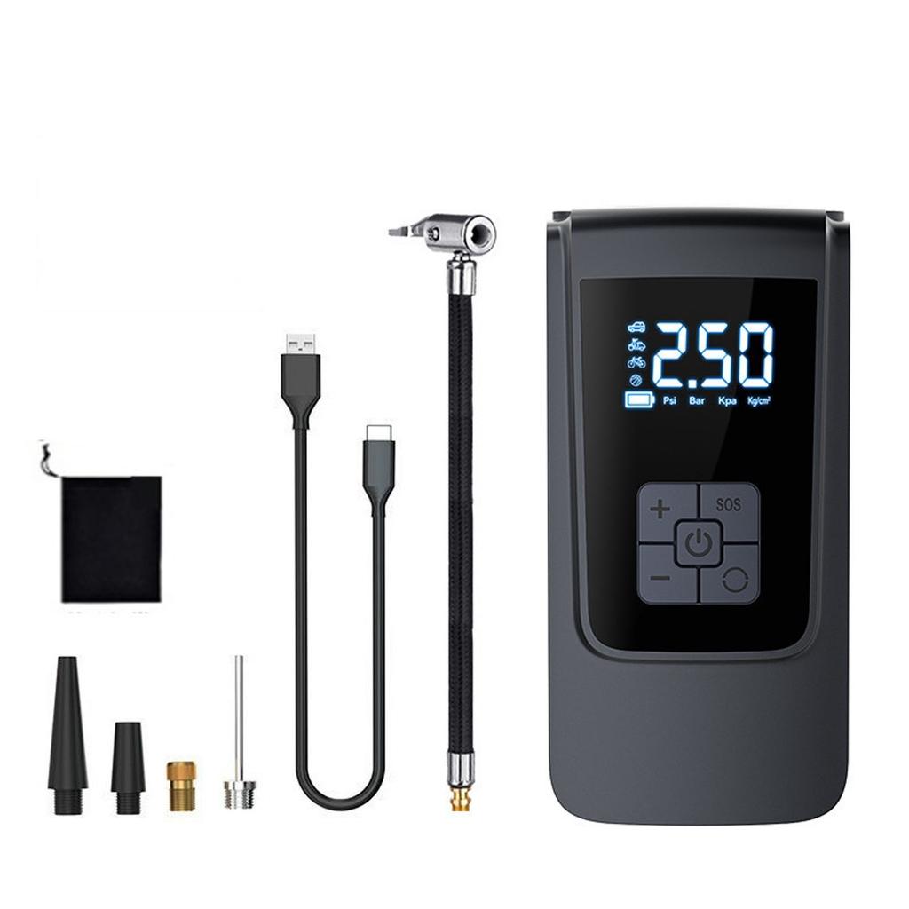 Portable For Car Tires With Digital Pressure Gauge, Cordless Portable Tire Inflator Compressor Electric Rechargeable Tire With Emergency