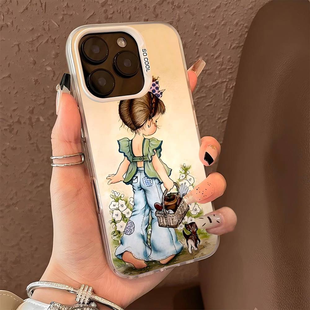 

Sarah Kay Girls Cute Phone Case For IPhone 17 Air 16 15 14 13 12 11 Pro Max Color Hard Cover iPhone 12