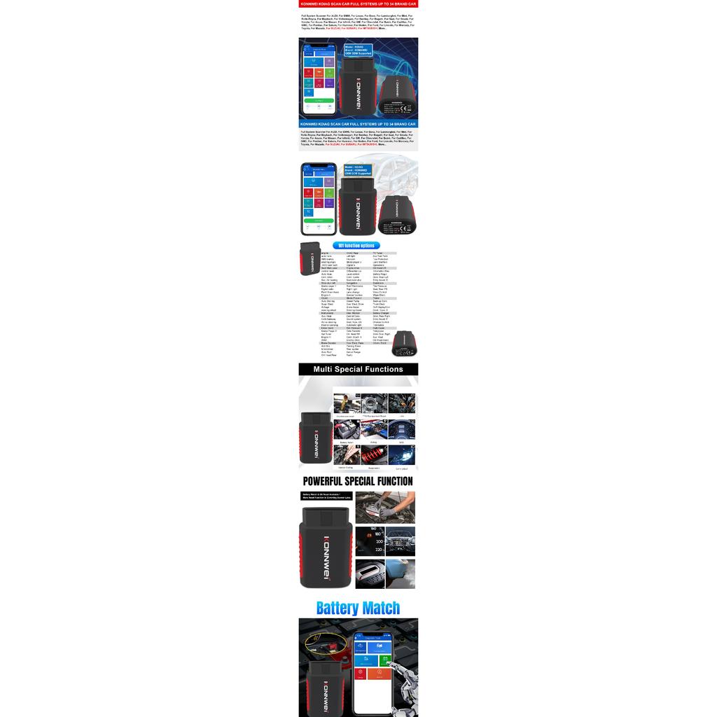 2026 KONNWEI KDIAG Scanner Auto Complet Système Réinitialisation SAS EPB Service Programmeur ECU Outil de Diagnostic Auto OBD OBD2 pk Thinkdiag MINI