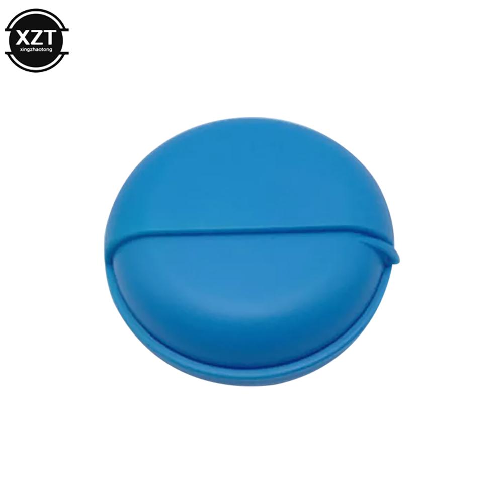 

Round Earphone Wire Box Organizer Data Line Cables Storage Case Plastic Container Jewelry Headphone Protect with Rotating Cover синий
