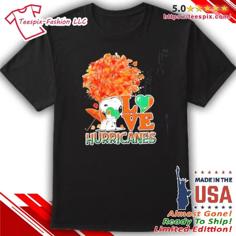 2025 Peanuts Snoopy Hug Heart I Love Miami Hurricanes Shirt Unisex T-Shirt XXXL