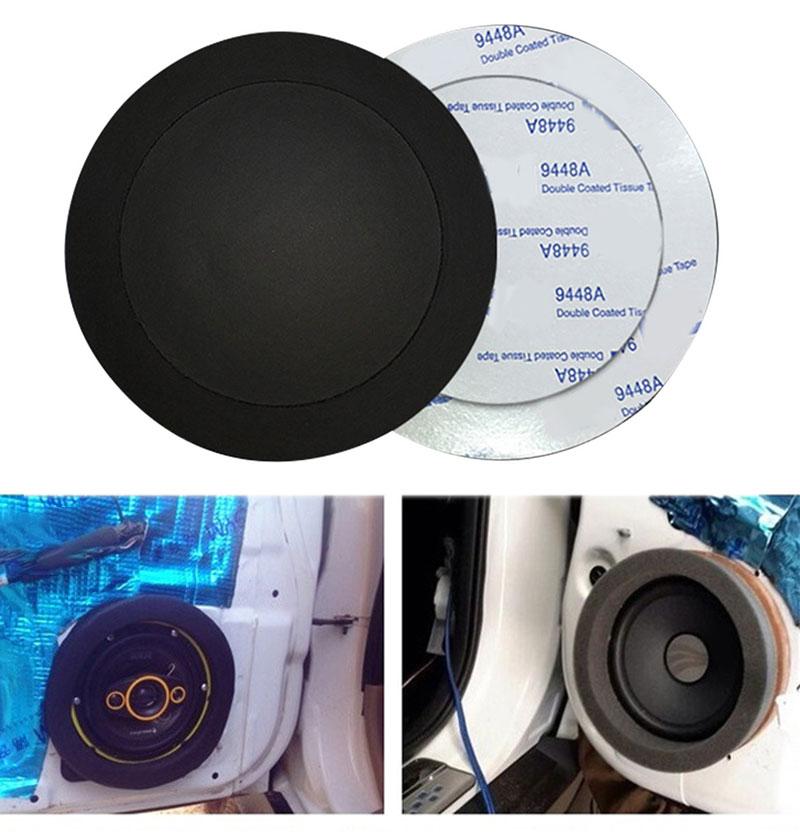 1 set 6.5 Inch Car Speaker Ring Bass Door Trim Sound Insulation Cotton Audio Speakers Sound Self Adhesive Insulation Ring