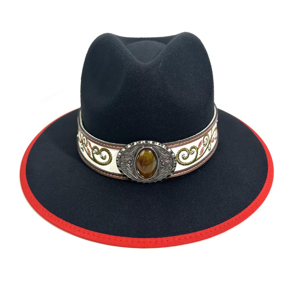 Men And Women Peach Top Western Cowboy Hat Style Jazz Hat Big Edge Top Hat