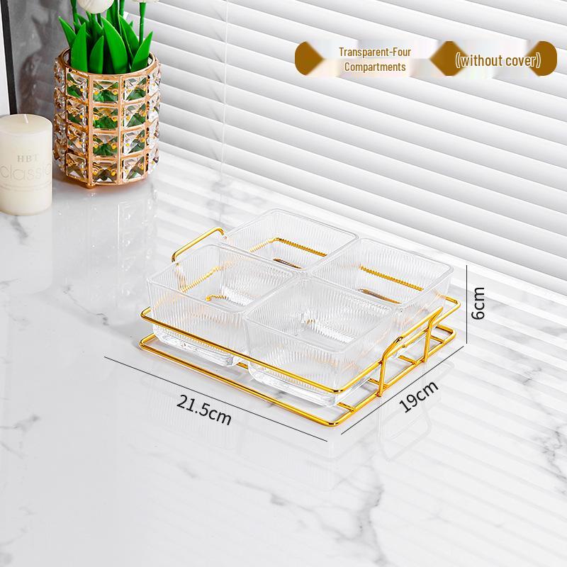 Luxury Multifunctional Fruit and Snack Compartment Plate for Home, Bar, and KTV
