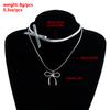 Accessories Double Leather Bow Pendant Necklace Female Sweet Cool Spice Premium Clavicle Chain
