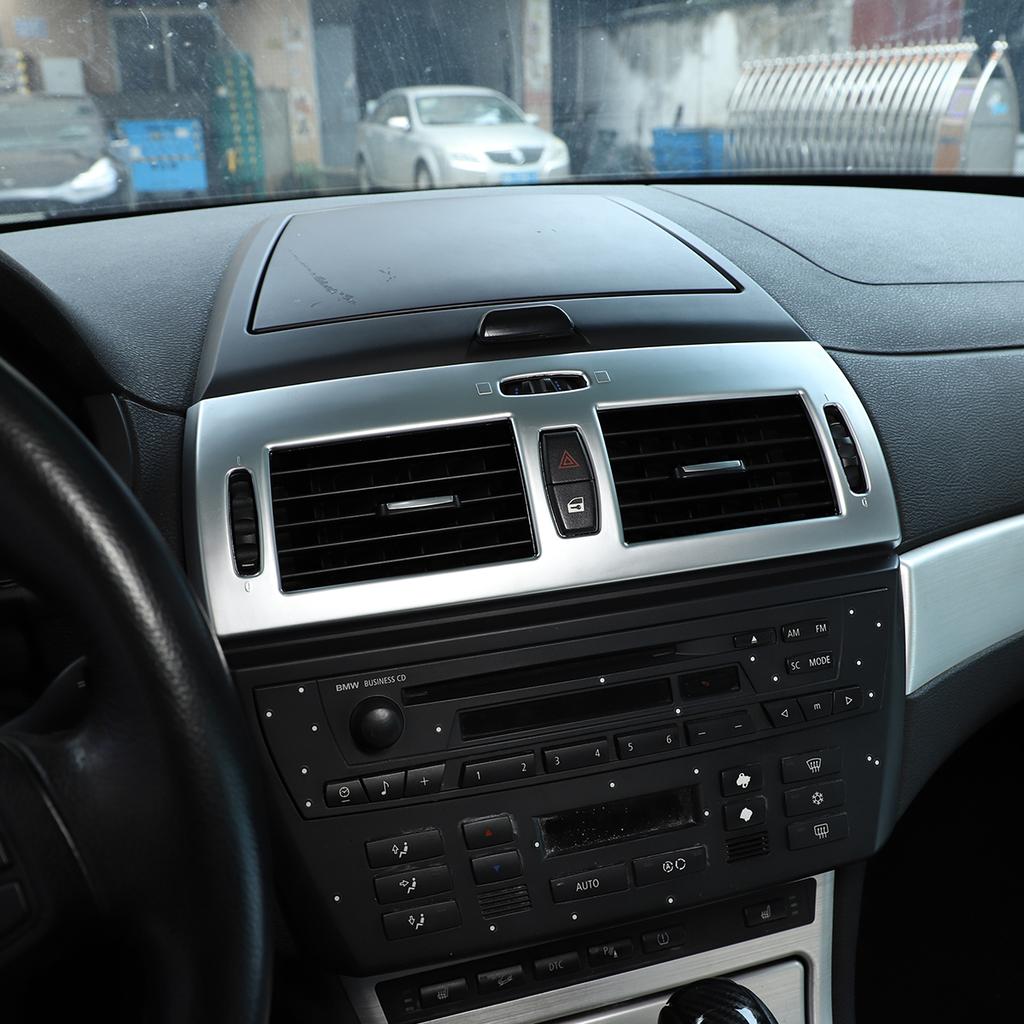 För BMW X3 E83 2006-2010 ABS Kolfiber Bil Mittkonsol Luftkonditioneringsuttag Ram Skydd Dekaler Trim Auto Tillbehör
