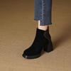 Fashion Single Boot Women's Retro Style Thick Sole 2025winter New Fashionable and Comfortable Women's Boots High Heels Thick Heel Squar