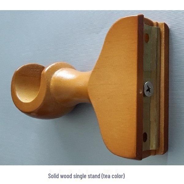 Solid Wood Curtain Rod and Track Accessories: Single/Double Bracket, Base, Decorative Head