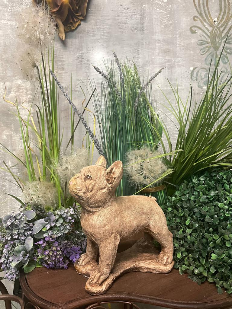 Beautiful Standing Bulldog Figure In Sand Color