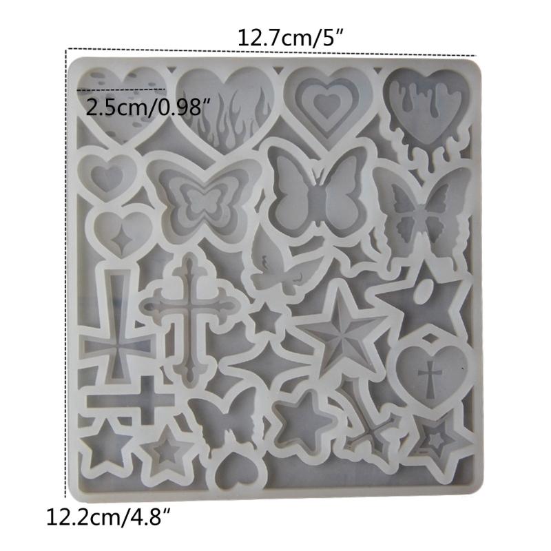 Jewelry Casting Molds,Silicone Pendant Resin Molds Crucifix Epoxy Resin Casting Mold for DIY Earrings Keychain Making