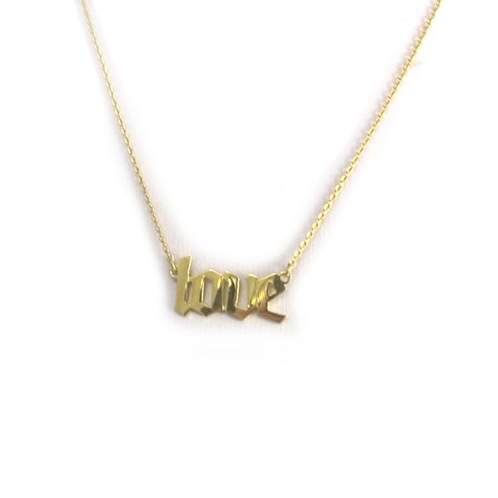 Les Trésors De Lily [N2856] - Gold Plated 'Love' Necklace - 20x11 Mm (gothic)