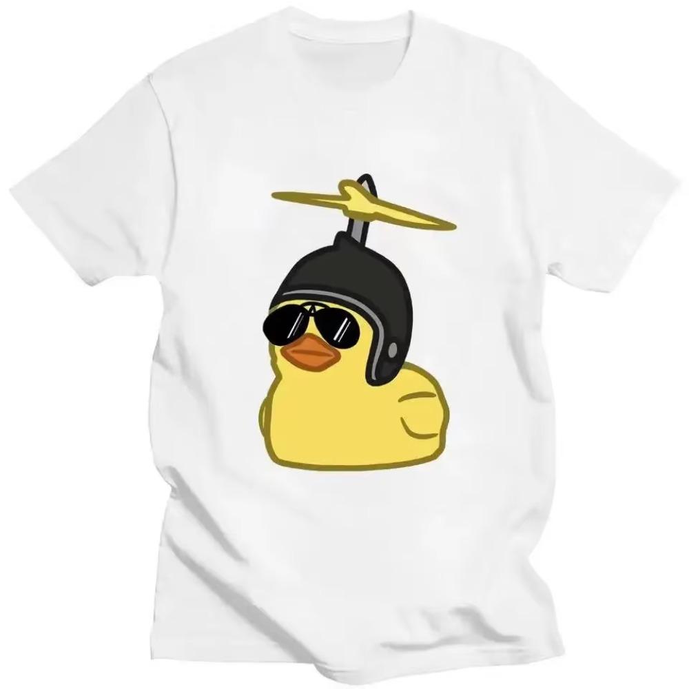 Funny Rubber Duck Sunglasses Print T Shirt Fashion Men's Women's Oversized Cartoon T-Shirts Cotton Oversized T Shirts Streetwear