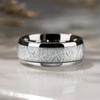 4mm 6mm 8mm Silver Color Stainless Steel Wedding Rings for Men Women Dome Polished Meteorite Inlay Couple Rings Men Wedding Band