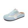 Summer Half-support White Shoes New Style Female Student Breathable Height-enhancing Casual Street Clapper Shoes