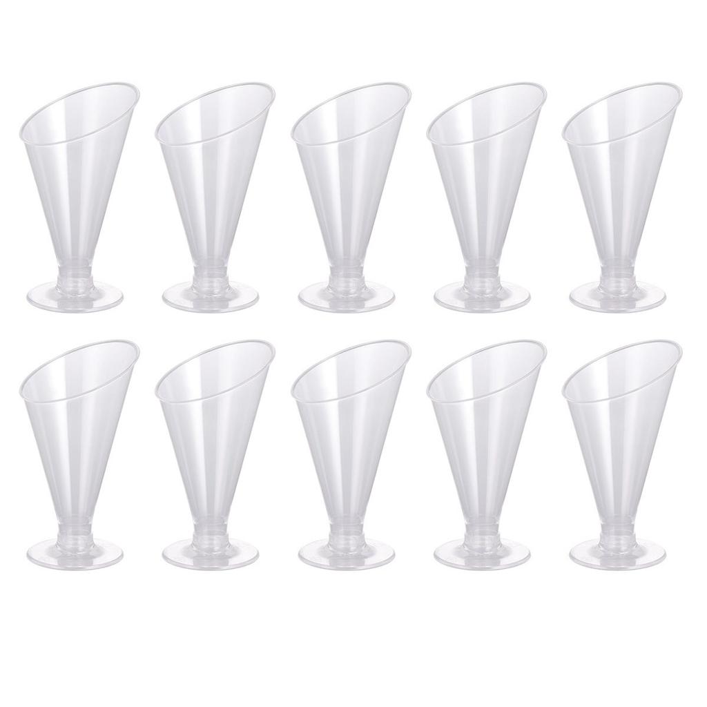 10Pcs Dessert Cups Clear Plastic Mini Goblets for Tiramisu Pudding Jelly Mousse Ice Cream Party Banquet Catering Use