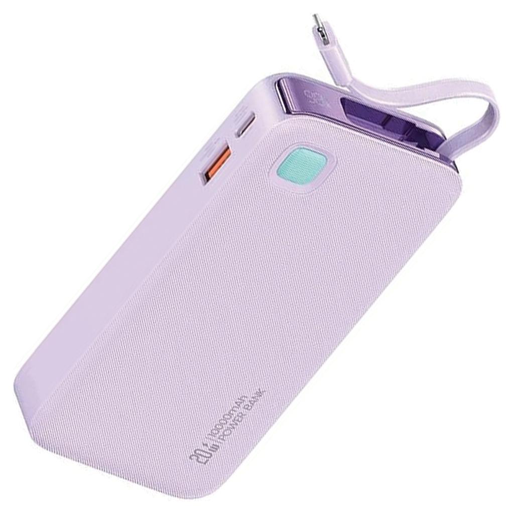 Usams Powerbank Ze Zwijanym Kablemretractable Lightning 10000 Mah Pd 20W Fast Charge Xy Series Fioletowy/Purple 10Kcd22503 (Us-Cd225)