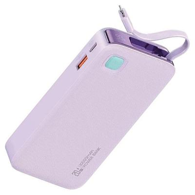 USAMS Powerbank mit Einziehkabel einziehbarer Lightning 10000 mAh PD 20W Schnellladung XY Serie Lila/Purple 10KCD22503 (US-CD225)