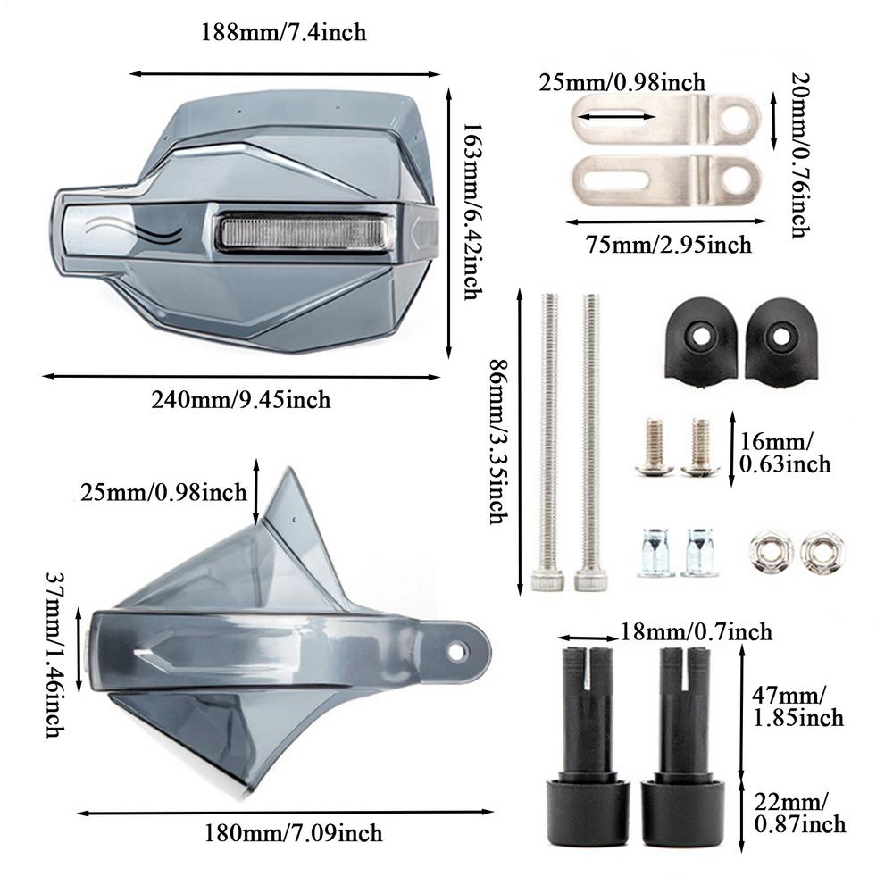 

Hand Guard for Scooter Motorcycle ATV Wind Rain and Sun Protection Handlebar Windshield Cover Universal Motorcycle Accessories