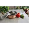 Steel Copper Hammered, Polished Serving Handi with Glass Lid 400 ML - Serving Dishes Chicken Briyani Vegetables Home Hotel Restaurant