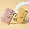 Women Credit Card Bags Simple Zipper Coin Purse Wallet Creative Ultra-thin Card Holder Pu Bag with Key Chain for Women