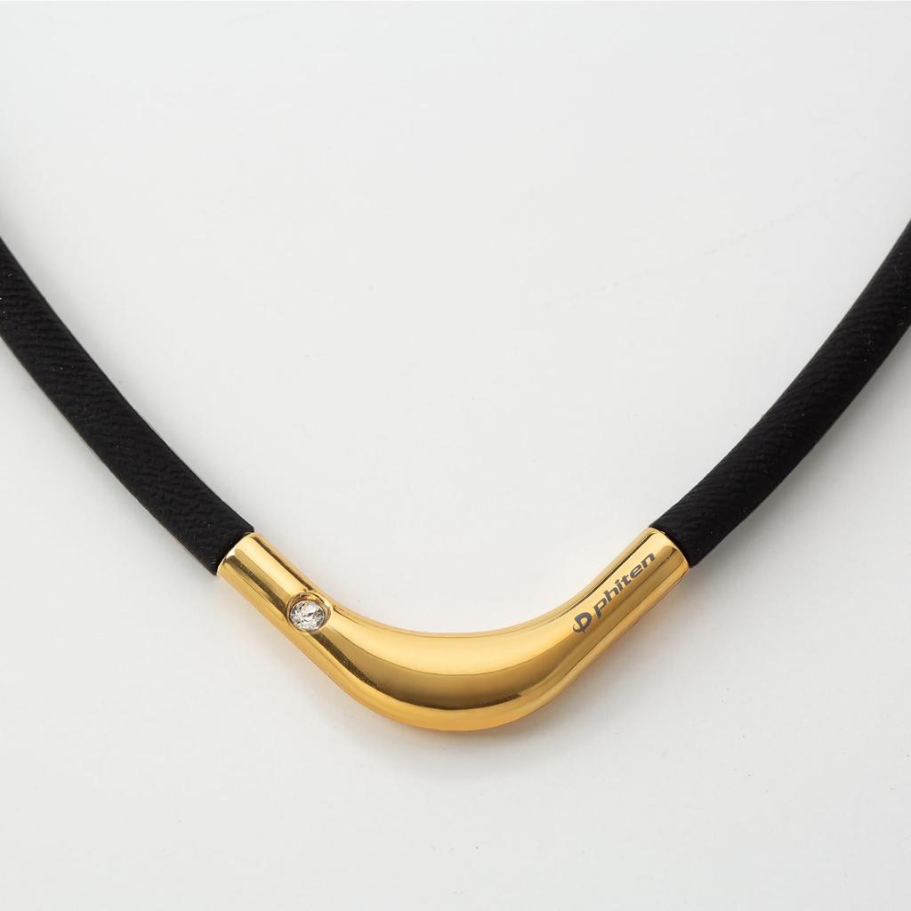 phiten RAKUWA Magnetic Titanium Necklace 55cm and Neck and Neck Blood Men and Women S- Black/Silver [Shoulder Relief] [Stiffness Relief] [Stiffness