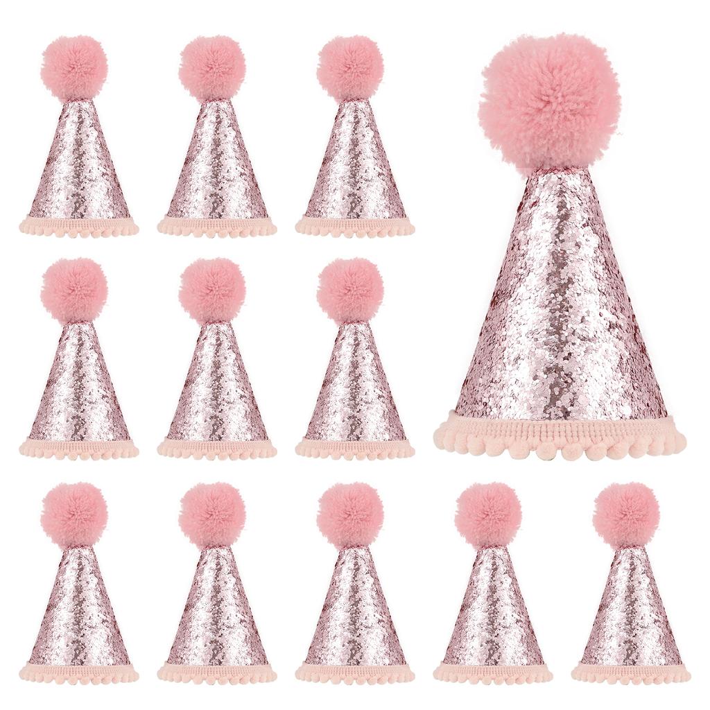 12Pcs Mini Small Dog Hat Cat Birthday Party Hat Reusable Puppy Cap Creative Kitten Cap Costume Accessories for Party Birthday