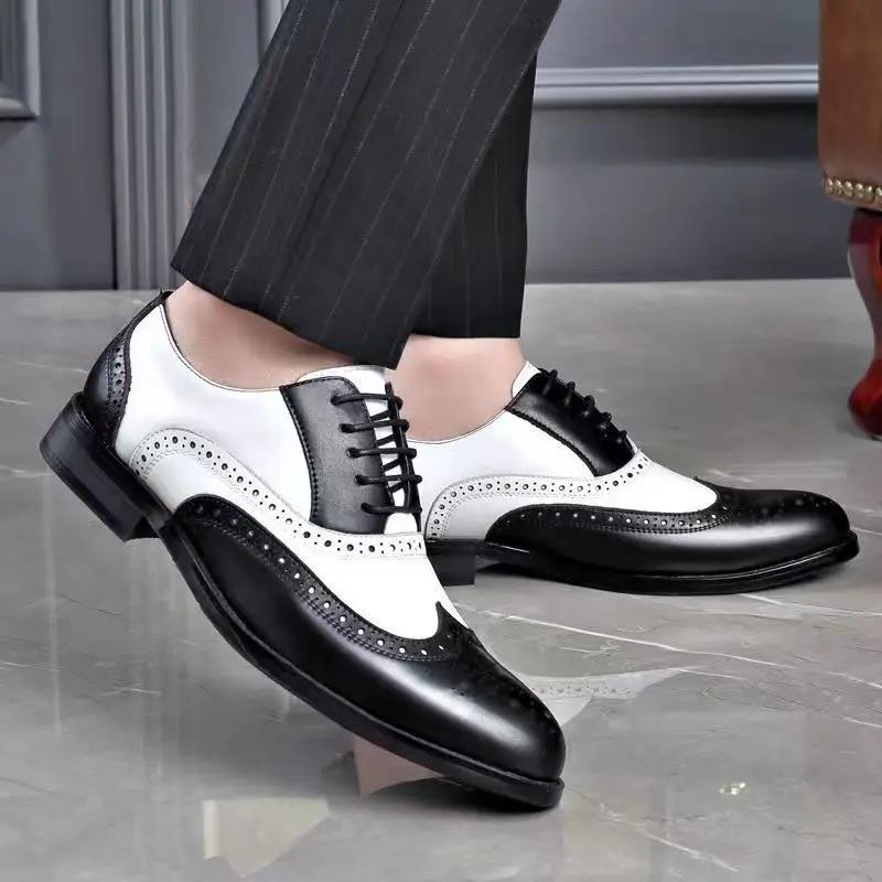 Male Casual Shoe Business Flat Men's Leather Shoes Pointed Toe Formal Dress Cheap Clearance Korean Style Low Price Summer Sale