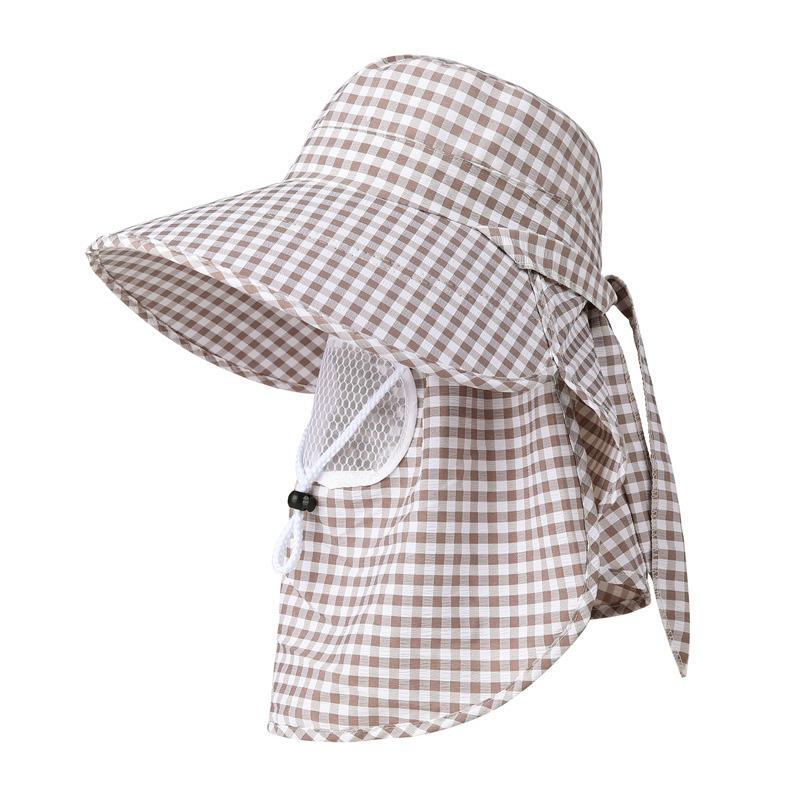 Tea picking hat female summer outdoor work full face dust protection neck cycling breathable mask big edge sun protection sun hat
