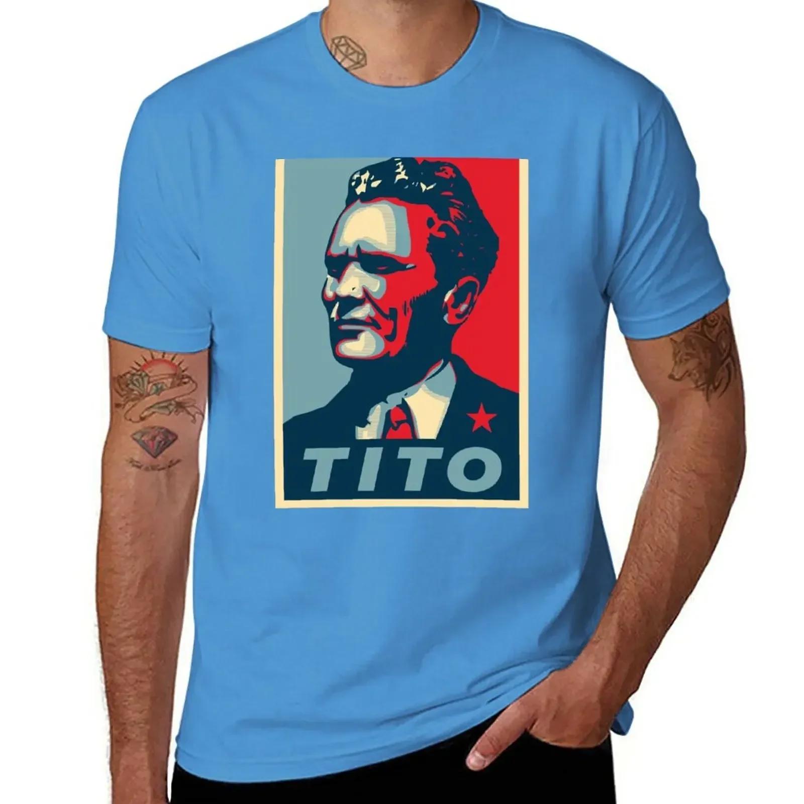 Josip Broz Tito T-Shirt Short sleeve tee tops black t shirts for men XXL