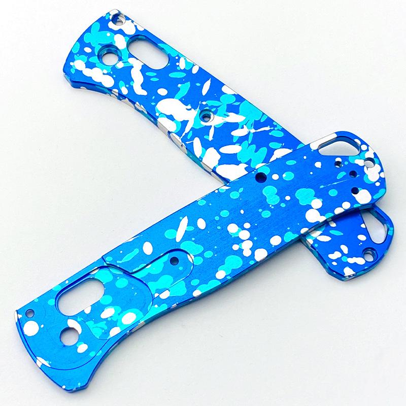 2 Typen Aluminiumlegierung Camouflage Oxidations Griffschalen für Echte Bugout 535 Messer DIY Herstellungszubehör