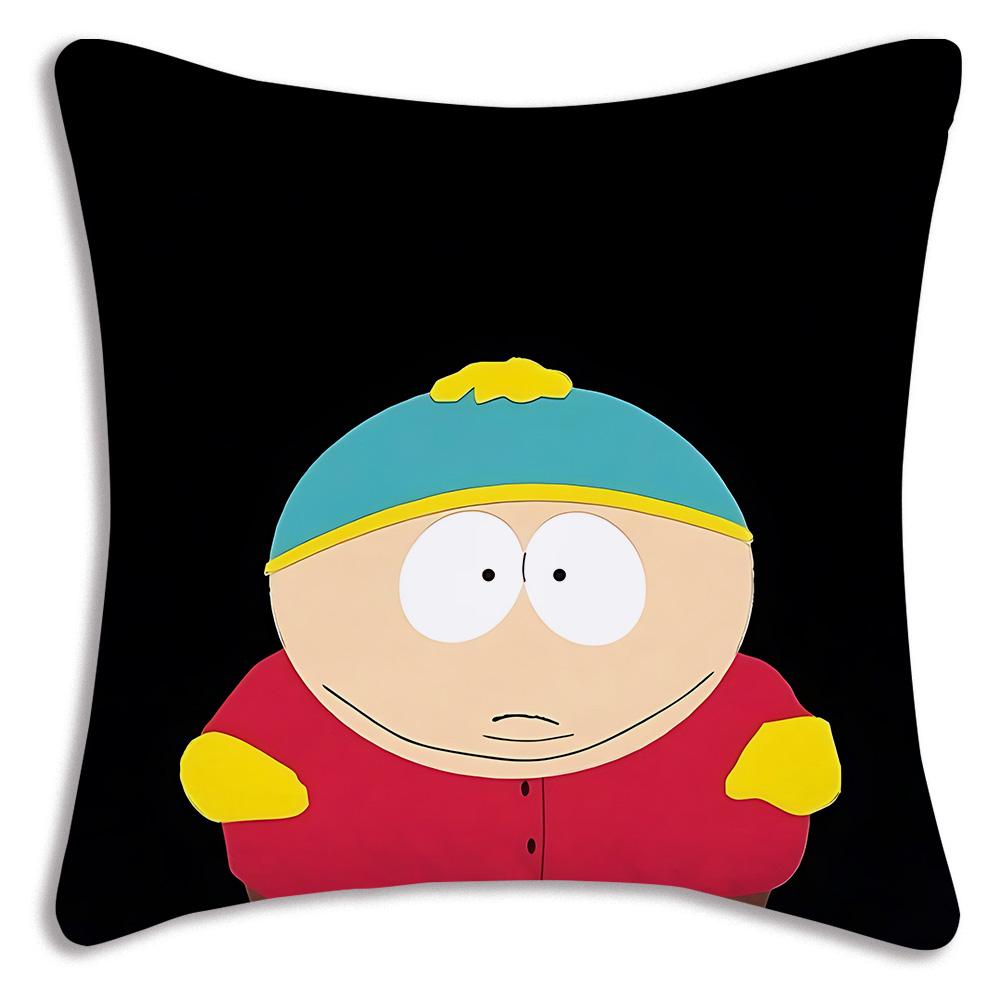 Hot Funny Anime S-Souths Park Pillow Covers Cartoon Sofa Decorative Home Double-Sided Printing Short Plush Cute Cushion Cover