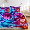 3pcs Two Heroes Clash Demon Slayer Printed Duvet Cover Set (1 * Cover+2 * Pillowcase, Without Core), Suitable for Home Bedroom, Guest Room, Dormi