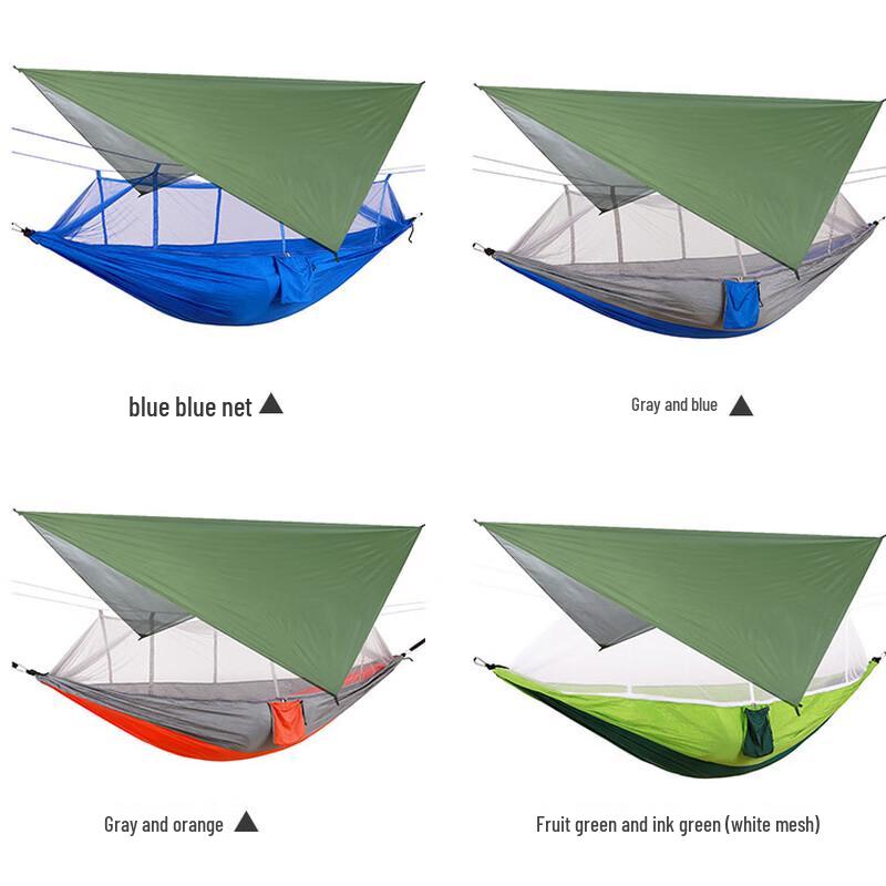 Outdoor Camping Hammock with Mosquito Net and Camo Tarp