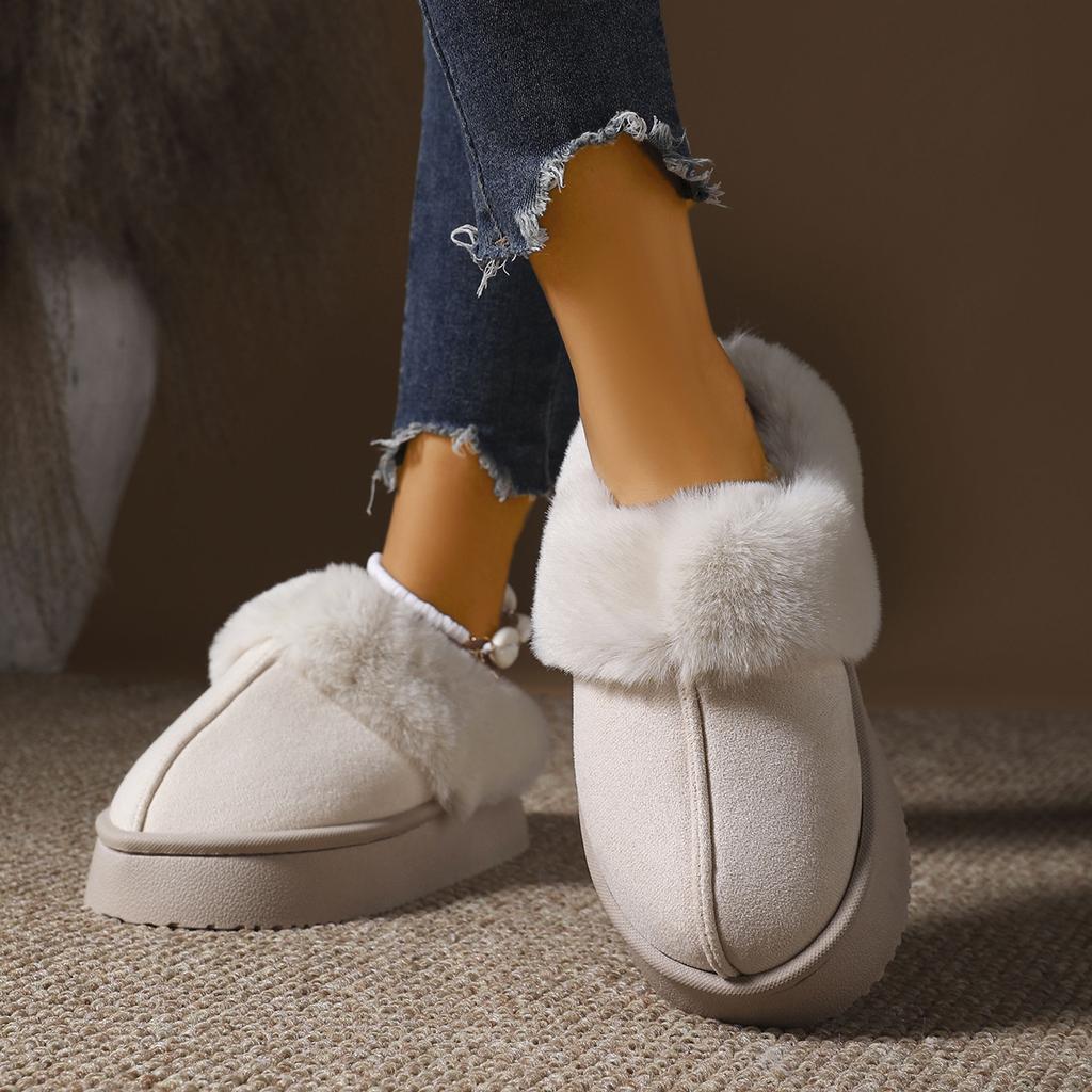 Women's Winter Fluffy Slippers  for Women Winter Fashion Platform Indoor Shoes Female Thick Warm Floor Slippers for Women