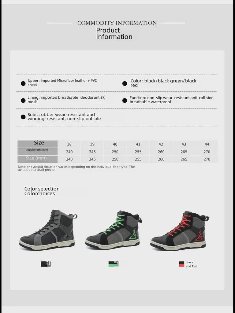 Breathable Cross-Border Motorcycle Riding Boots - Anti-Fall, All-Season Knight Racing & Parkour Shoes