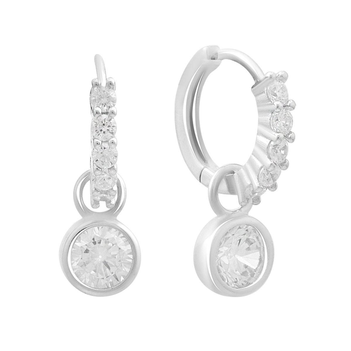 

Silver earrings with cubic zirkonia (2185994) білий
