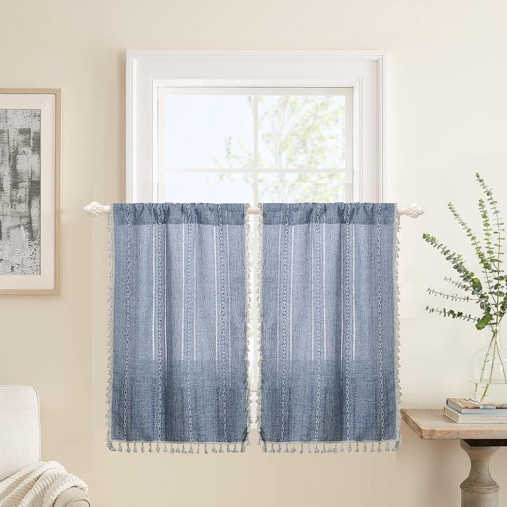 Short Curtain American Country Half Curtain Pull Curtain Bay Window Kitchen Blackout Small Curtain Coffee Curtain
