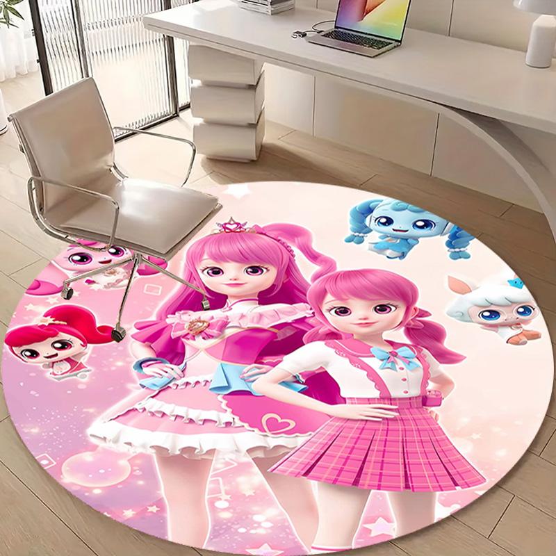 1pc Catch Teenieping Magic Sweethear (5) Design Printed Area Round Carpet for Bedroom Living Room Home Decor Rugs Mat Non Slip Mat Rug for Bedside