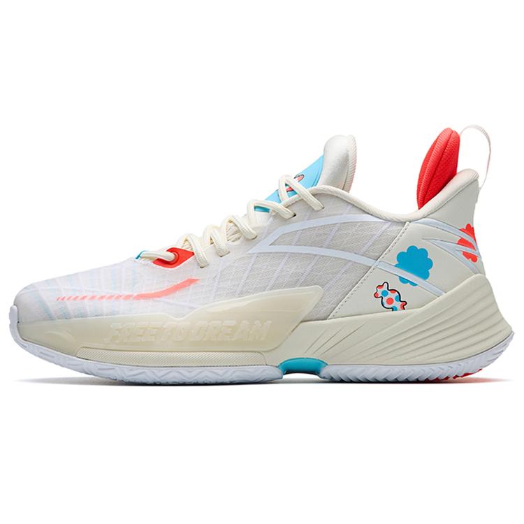 

New Anta Light Horseman 3 Mid-Top Performance Basketball Shoes Men s White Red Blue 112231108-3 44.5