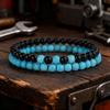 Noter Stylish Handmade 2Pcs Men Bracelet Set 6mm Stone Beads Positive Energy Healing Braslet Leisure Versatile Accessories Homme