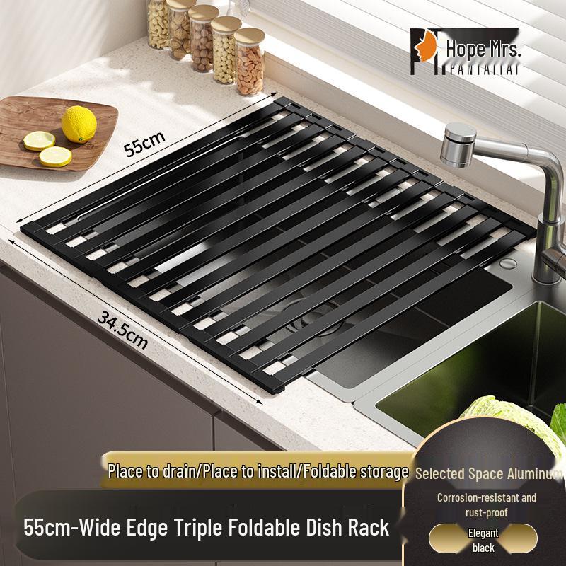 Foldable Silicone Sink Drain Rack for Dish Storage