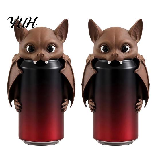 Spooky Party Decorations Bat Can Cover Soda Cap, 3D Printed Dust Beverage Lid for Standard Cans, Outdoor Picnic Drink Caps Reusable Funny Shaped Beer