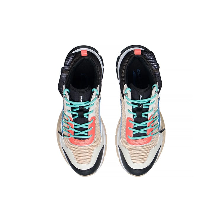Li Ning Outdoor Dämpfung, Abriebfeste Low-Top Laufschuhe Herren Schwarz Weiß ARDS001-4