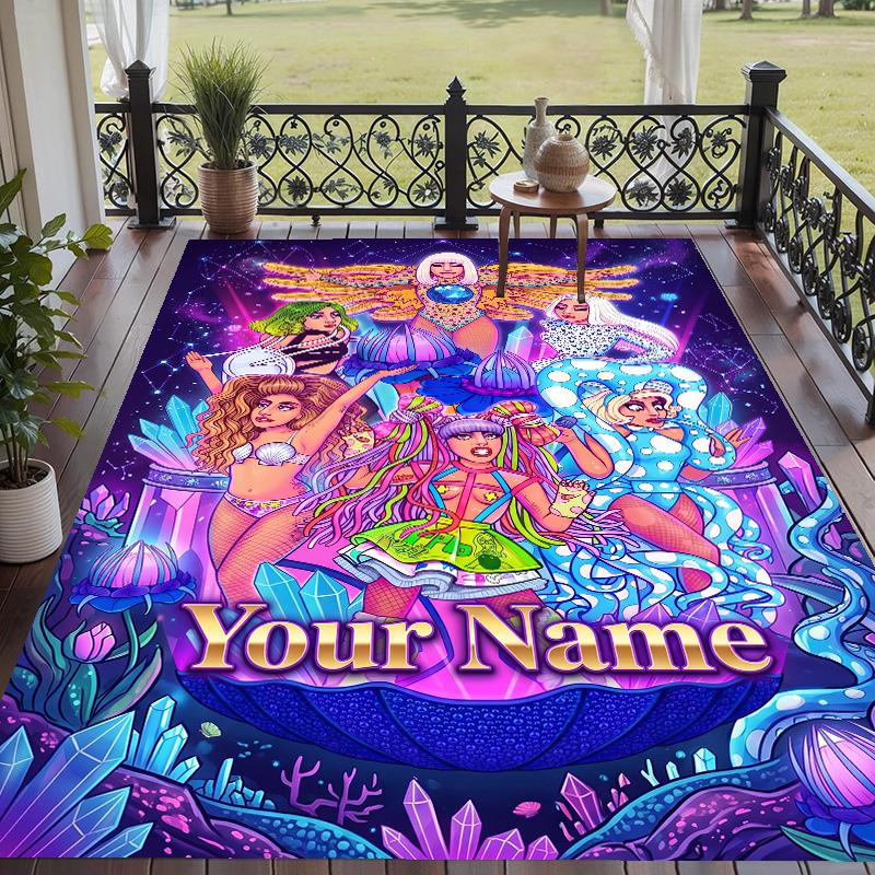 Custom Text Lady Gaga Pattern Floor Rug Soft Indoor Carpet Mat Living Room Bedroom