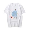 Men's and women's pure cotton short-sleeved summer new fashion printed white T-shirt loose inner bottoming shirt top