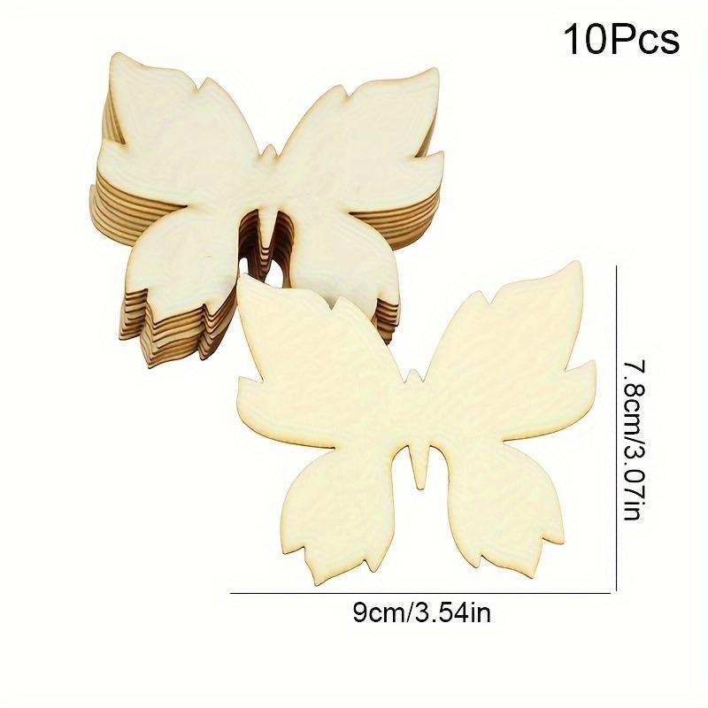 10Pcs Wooden Butterfly Unfinished Wood Butterflies for Crafts Blank Slices Cutouts for Painting DIY Unfinished Wooden