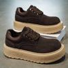 Autumn and Winter British Style Retro Casual Shoes Waterproof and Non-slip Sports Thick-soled Heightening Derby Shoes