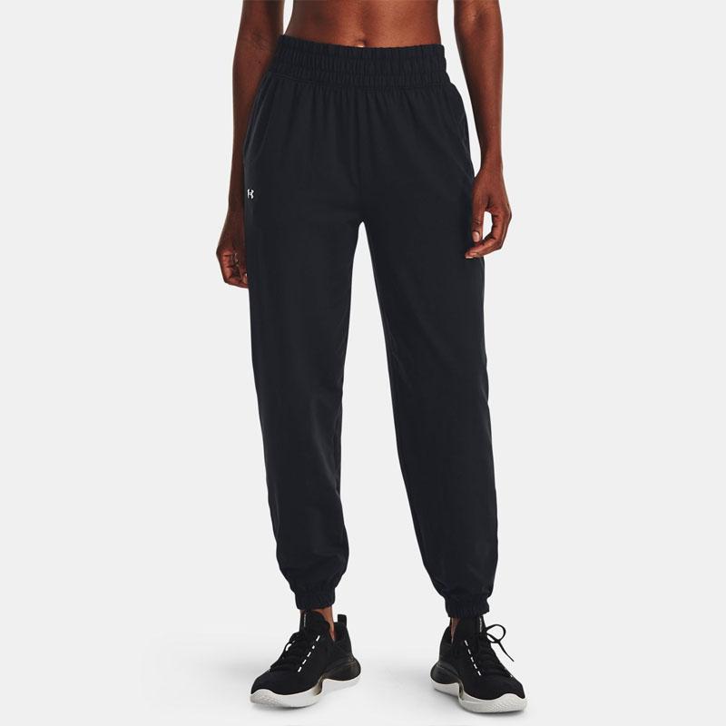 Under Armour Project Rock Logo Embroidered Joggers Women Bottoms Black 1377079-001