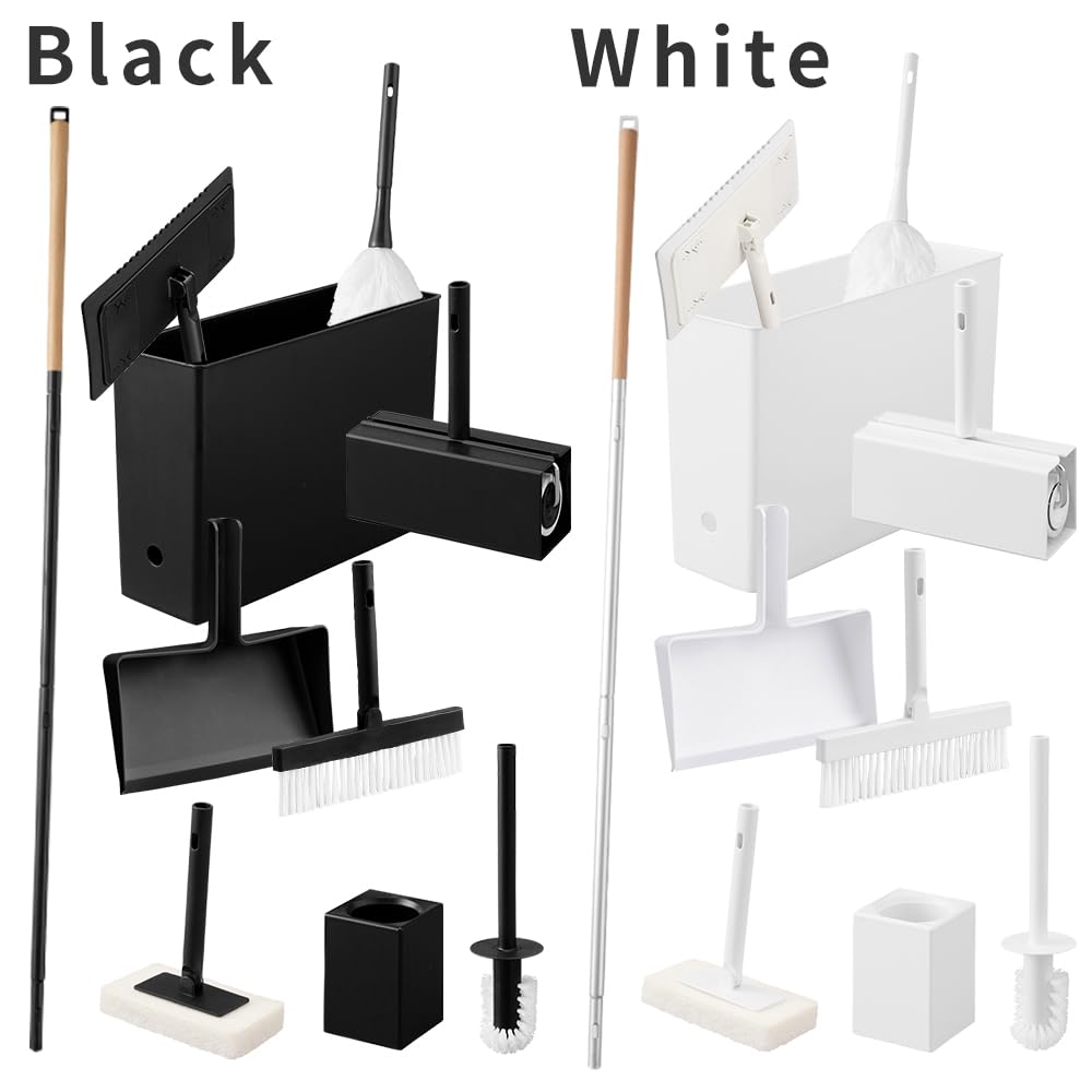 IRIS OHYAMA House Cleaning Set with Buttons for Easy On and Off and Extendable Handles To Prevent Body Can Be Stored Together and Hung for Warm